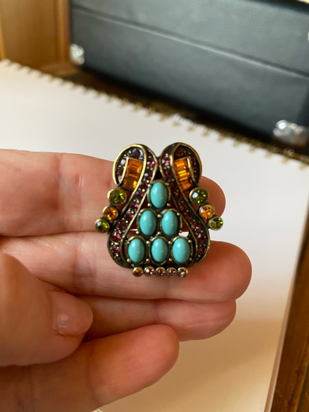 Heidi Daus Turquoise and Purple Multi-Colour Clip Earrings - Picture 8 of 17